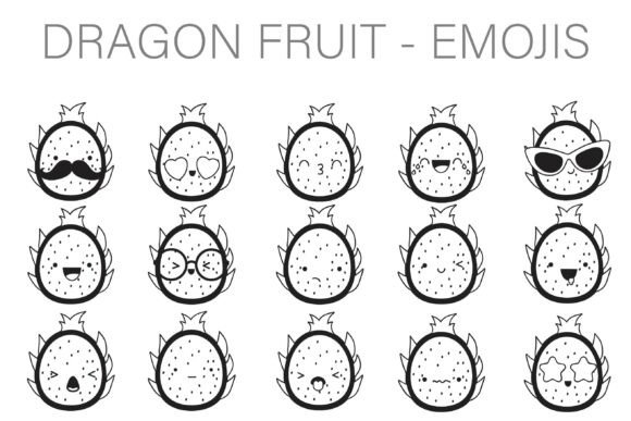 Dragon Fruit Emojis Dingbats: A Playful Typeface for Creative Branding