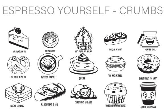 Espresso Yourself Crumbs Dingbats: A Whimsical Typeface for Digital Delight